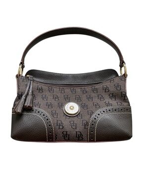 Dooney & Bourke Signature Jacquard and Leather Shoulder Bag